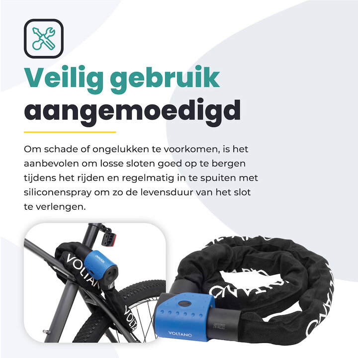 Voltano ART3 Kettingslot - Zwart - 120 CM - ART 3 Slot