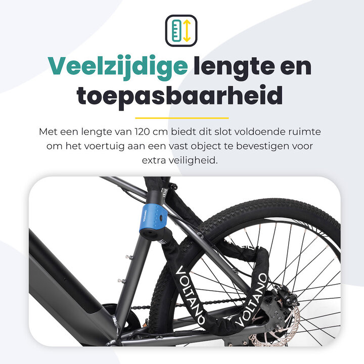 Voltano ART3 Kettingslot - Zwart - 120 CM - ART 3 Slot