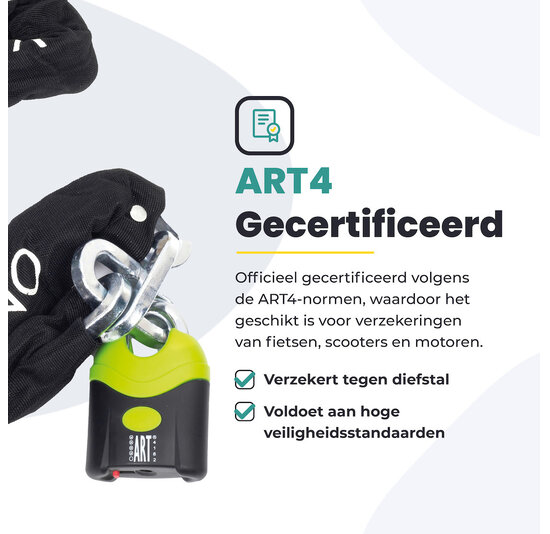 Voltano ART4 Kettingslot - Zwart - 130 CM - ART 4 Slot