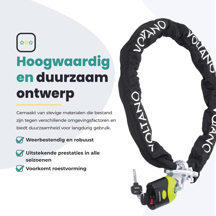 Voltano ART4 Kettingslot - Zwart - 130 CM - ART 4 Slot