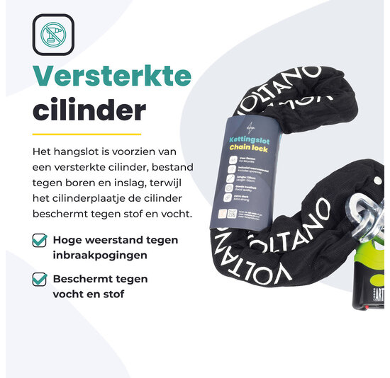 Voltano ART4 Kettingslot - Zwart - 130 CM - ART 4 Slot