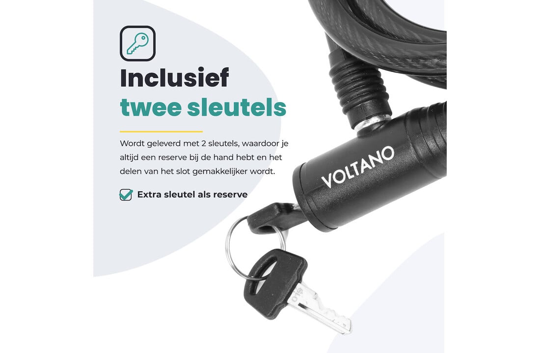 Voltano Gepantserd Kabelslot - 120CM - Zwart - ⌀10mm