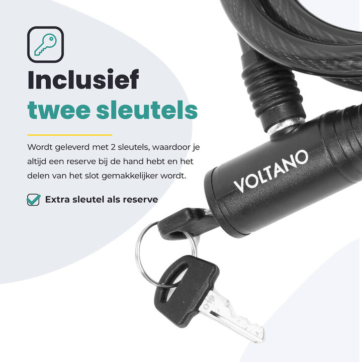 Voltano Gepantserd Kabelslot - 120CM - Zwart - ⌀10mm