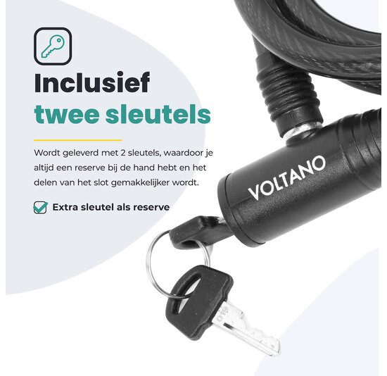 Voltano Gepantserd Kabelslot - 120CM - Zwart - ⌀10mm