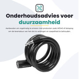 Voltano Gepantserd Kabelslot - 120CM - Zwart - ⌀10mm