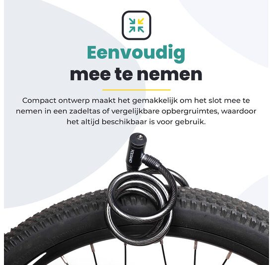 Voltano Gepantserd Kabelslot - 120CM - Zwart - ⌀10mm