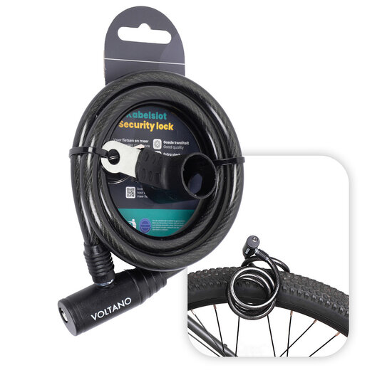 Voltano Gepantserd Kabelslot - 120CM - Zwart - ⌀10mm