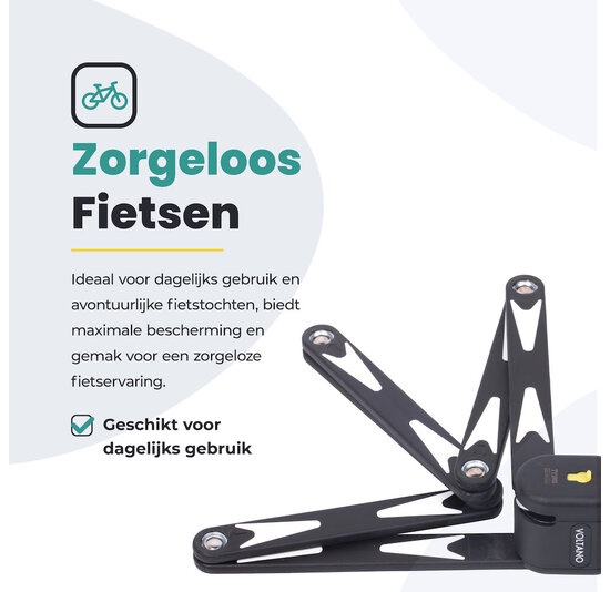 Voltano Vouwslot ART2 - Zwart - 95 CM - Met Framehouder