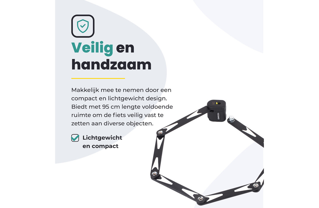 Voltano Vouwslot ART2 - Zwart - 95 CM - Met Framehouder