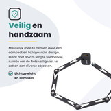 Voltano Vouwslot ART2 - Zwart - 95 CM - Met Framehouder