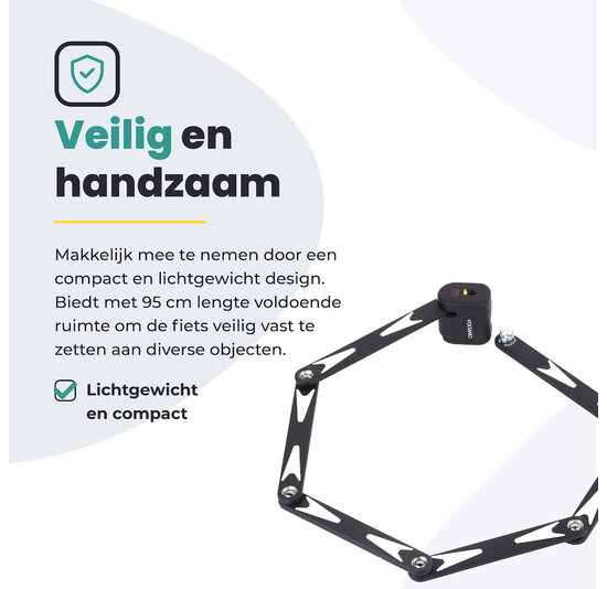 Voltano Vouwslot ART2 - Zwart - 95 CM - Met Framehouder