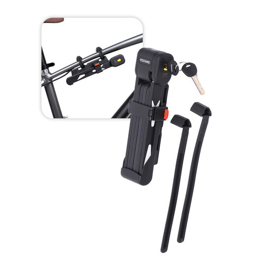 Voltano Vouwslot ART2 - Zwart - 95 CM - Met Framehouder