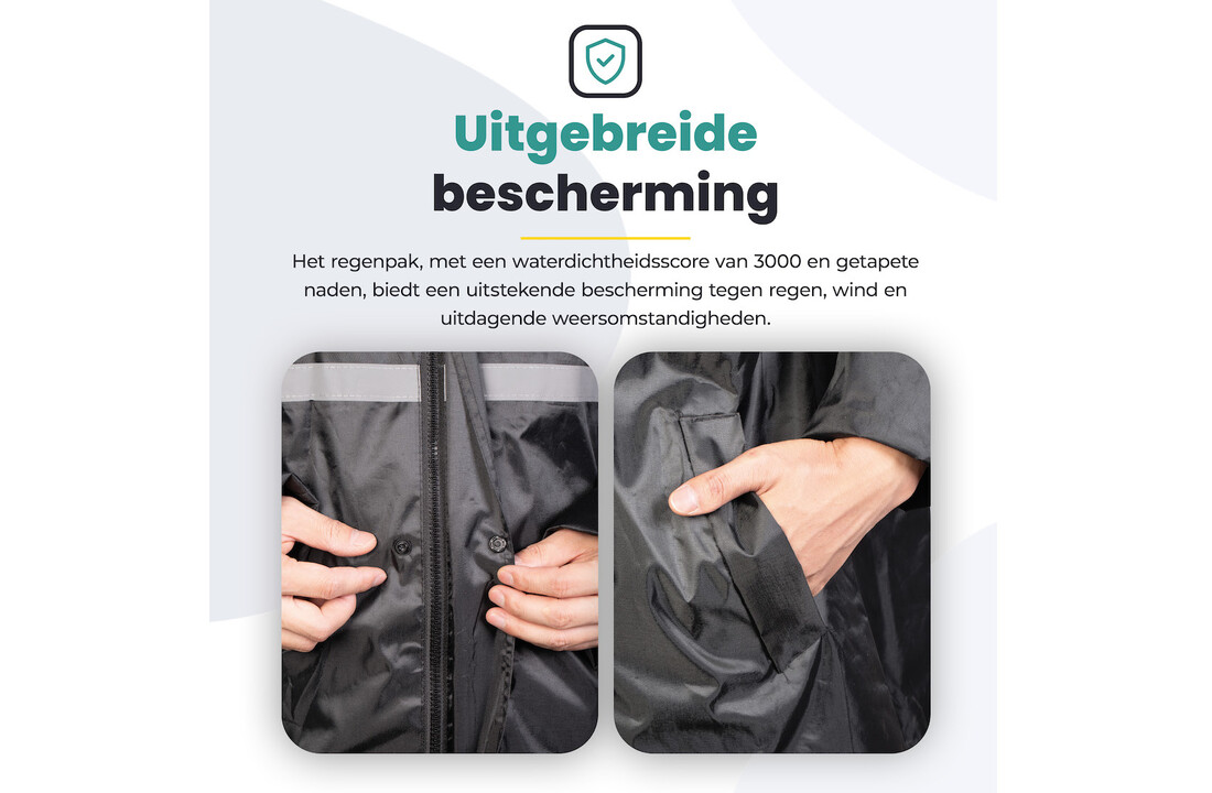 Voltano Regenpak Met Capuchon - Zwart - Inclusief Draagtas