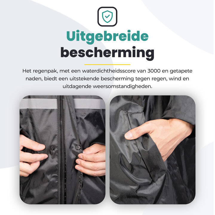 Voltano Regenpak Met Capuchon - Zwart - Inclusief Draagtas