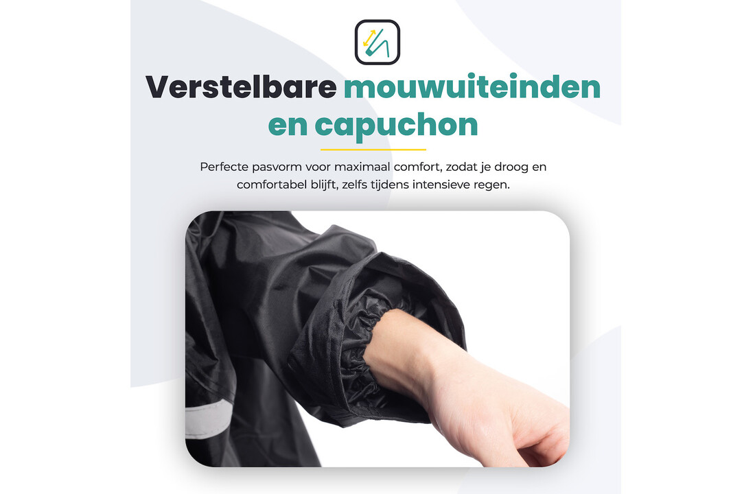 Voltano Regenpak Met Capuchon - Zwart - Inclusief Draagtas