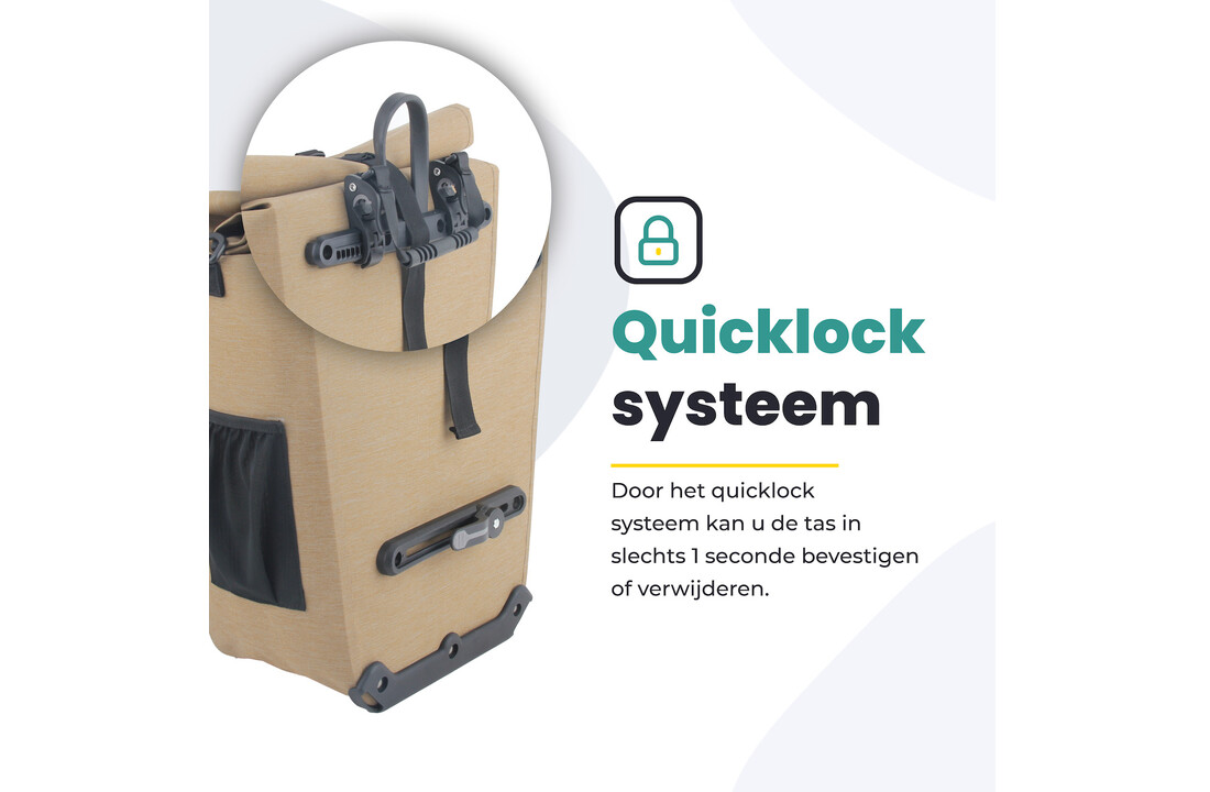 Voltano Luxe E-bike Fietstas 28L - Beige - Pakaftas Met Laptop vak - 100% Waterdicht