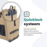 Voltano Luxe E-bike Fietstas 28L - Beige - Pakaftas Met Laptop vak - 100% Waterdicht