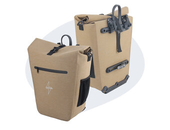 Voltano Luxe E-bike Fietstas 28L - Beige - Pakaftas Met Laptop vak - 100% Waterdicht