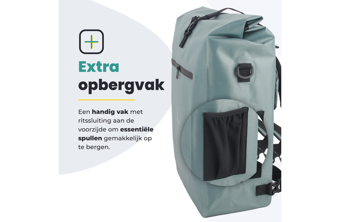 Voltano Luxe E-bike Fietstas / Rugtas - Ice Blauw - 28L - Laptopvak