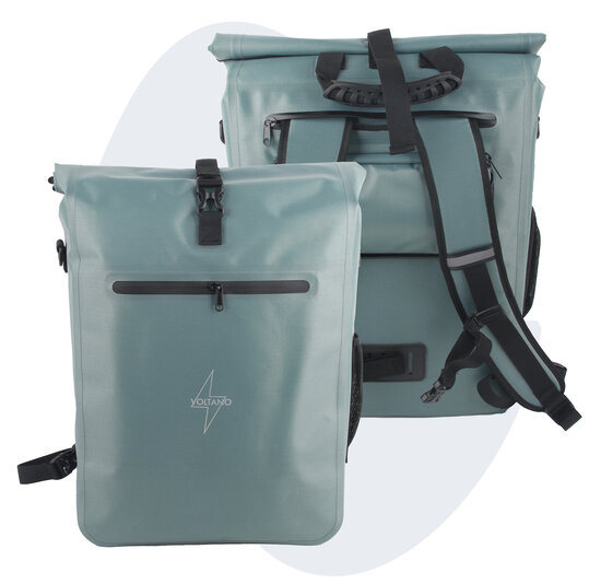 Voltano Luxe E-bike Fietstas / Rugtas - Ice Blauw - 28L - Laptopvak