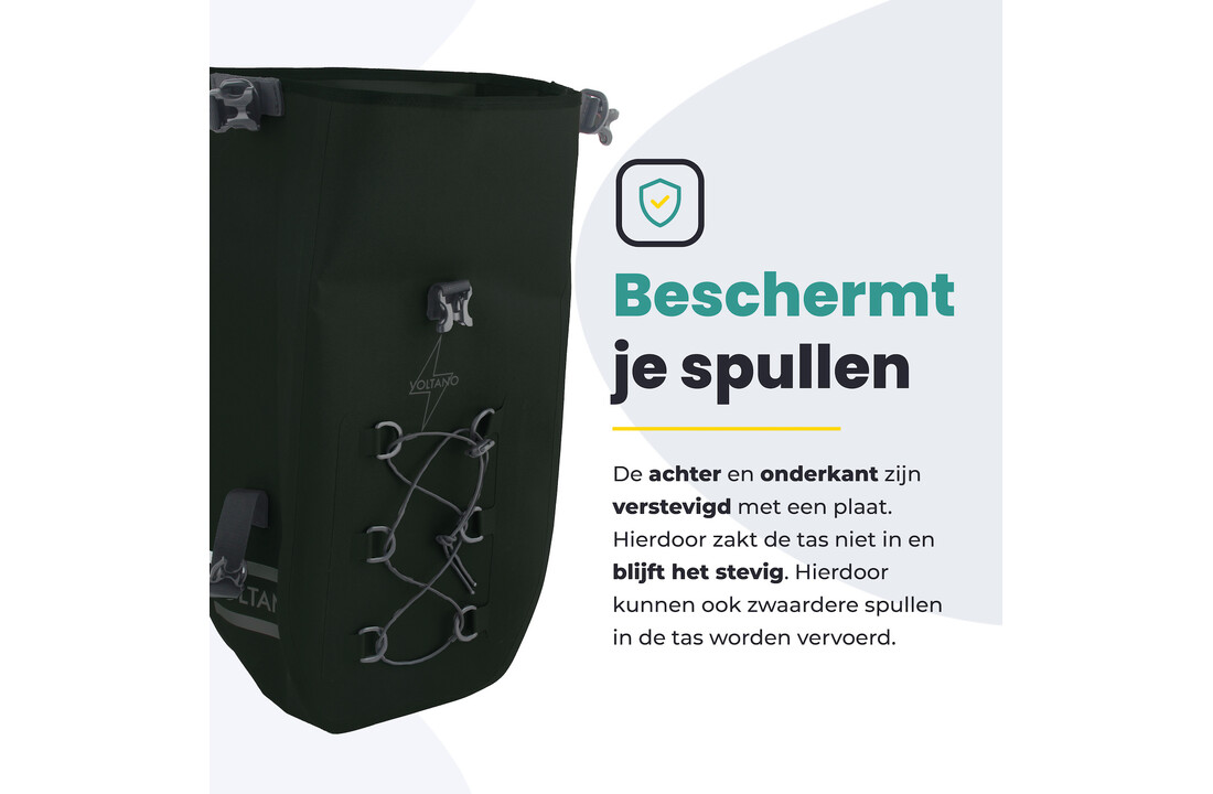Voltano Explorer E-bike Fietstas 19L - Olijf Groen - Pakaftas - 100% Waterdicht
