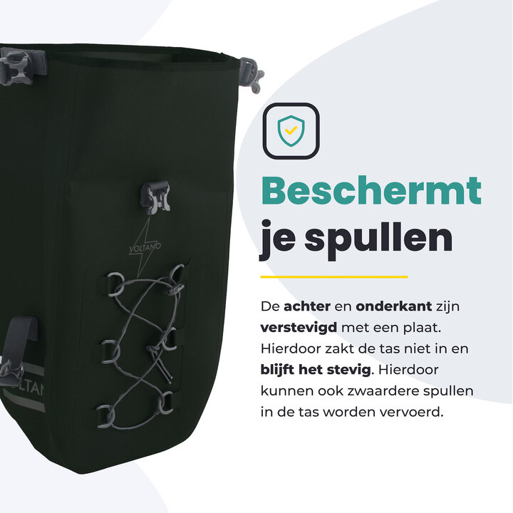 Voltano Explorer E-bike Fietstas 19L - Olijf Groen - Pakaftas - 100% Waterdicht