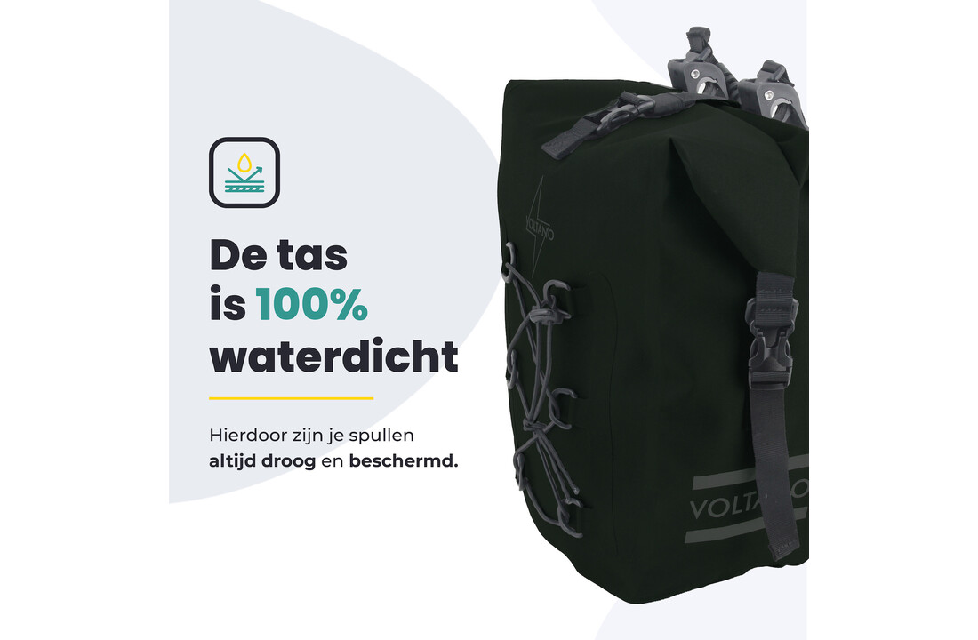 Voltano Explorer E-bike Fietstas 19L - Olijf Groen - Pakaftas - 100% Waterdicht
