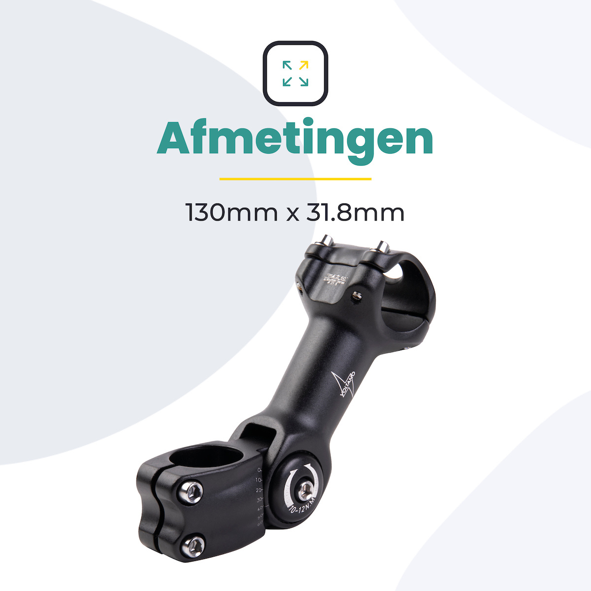 Voltano A-Head Verstelbare Stuurpen Voorbouw – 1-1/8” 28,6 / 130 mm / 31,8 mm – Zwart - º60 graden Verstelbaar - Stuur Verhoger