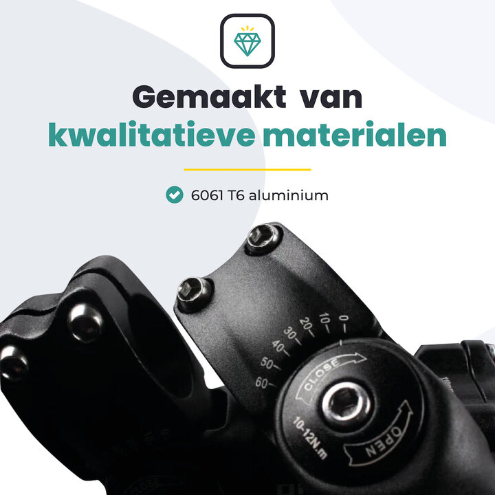 Voltano A-Head Verstelbare Stuurpen Voorbouw – 1-1/8” 28,6 / 130 mm / 31,8 mm – Zwart - º60 graden Verstelbaar - Stuur Verhoger