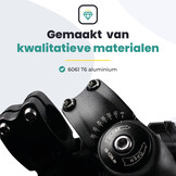 Voltano A-Head Verstelbare Stuurpen Voorbouw – 1-1/8” 28,6 / 130 mm / 31,8 mm – Zwart - º60 graden Verstelbaar - Stuur Verhoger