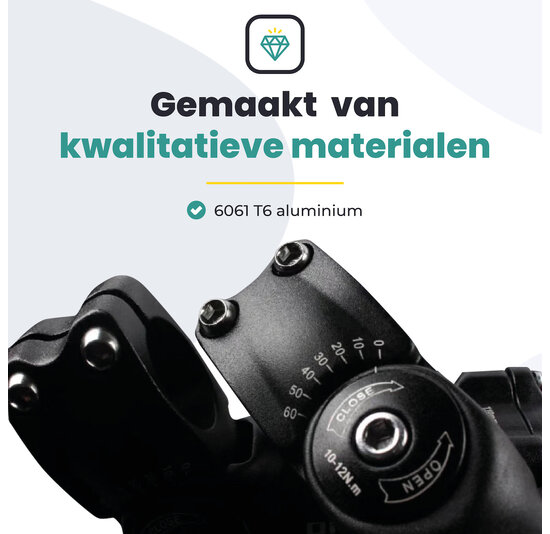 Voltano A-Head Verstelbare Stuurpen Voorbouw – 1-1/8” 28,6 / 130 mm / 31,8 mm – Zwart - º60 graden Verstelbaar - Stuur Verhoger