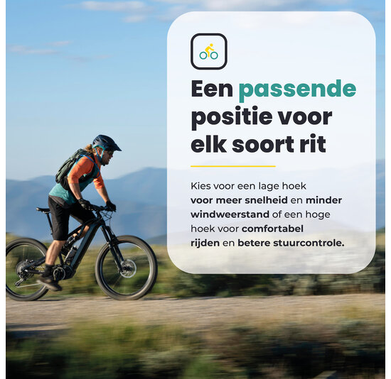 Voltano A-Head Verstelbare Stuurpen Voorbouw – 1-1/8” 28,6 / 130 mm / 31,8 mm – Zwart - º60 graden Verstelbaar - Stuur Verhoger