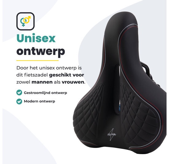 Voltano Zen Fietszadel Met Antislip Gelpads - Zwart / Rood