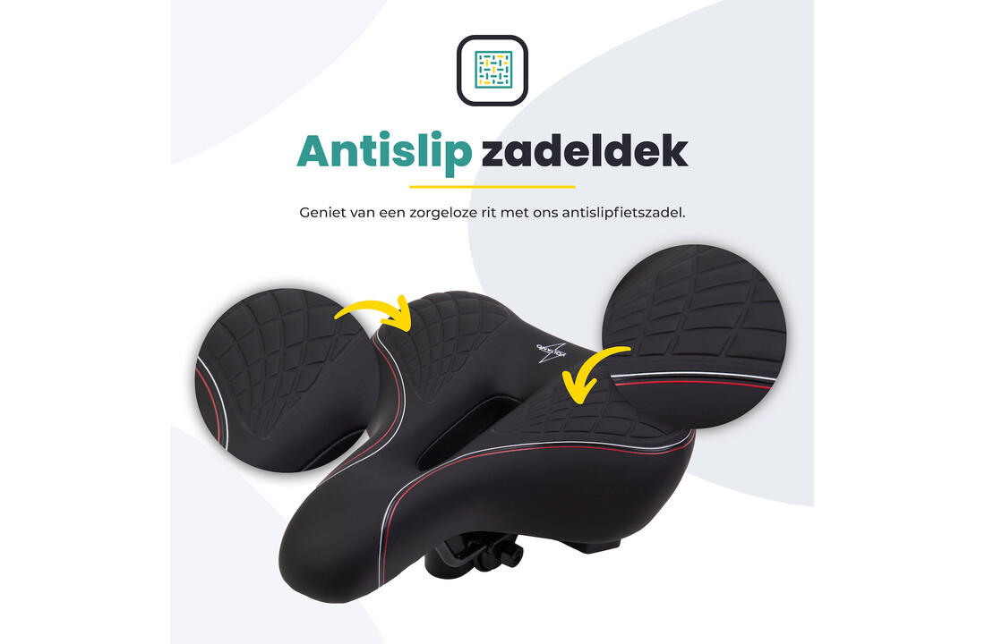 Voltano Zen Fietszadel Met Antislip Gelpads - Zwart / Rood