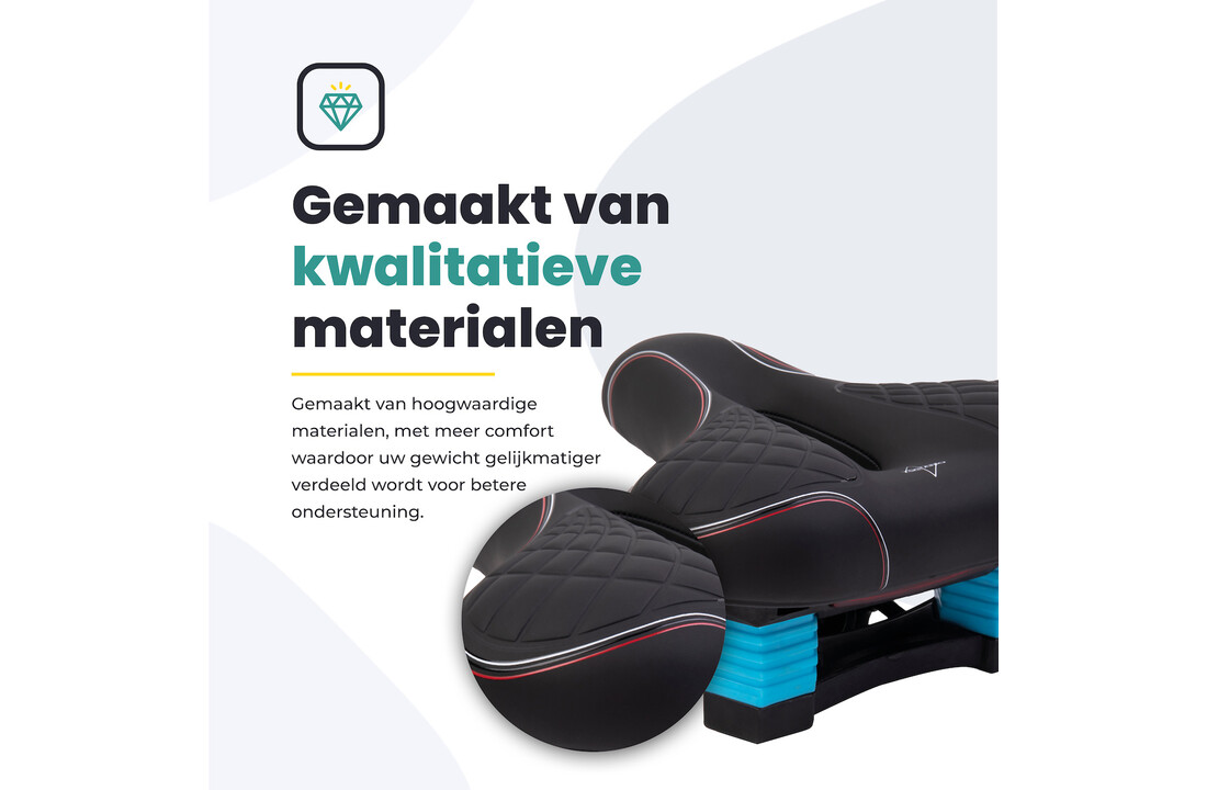 Voltano Zen Fietszadel Met Antislip Gelpads - Zwart / Rood