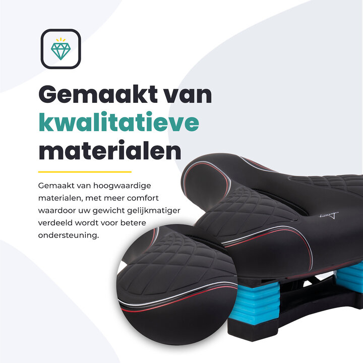 Voltano Zen Fietszadel Met Antislip Gelpads - Zwart / Rood