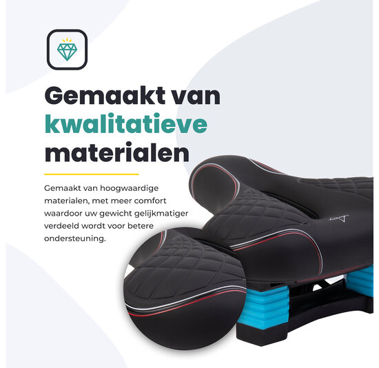 Voltano Zen Fietszadel Met Antislip Gelpads - Zwart / Rood