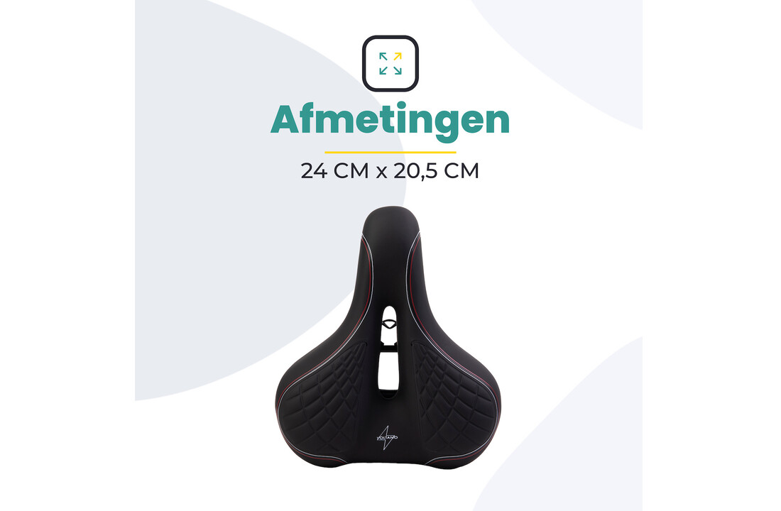 Voltano Zen Fietszadel Met Antislip Gelpads - Zwart / Rood