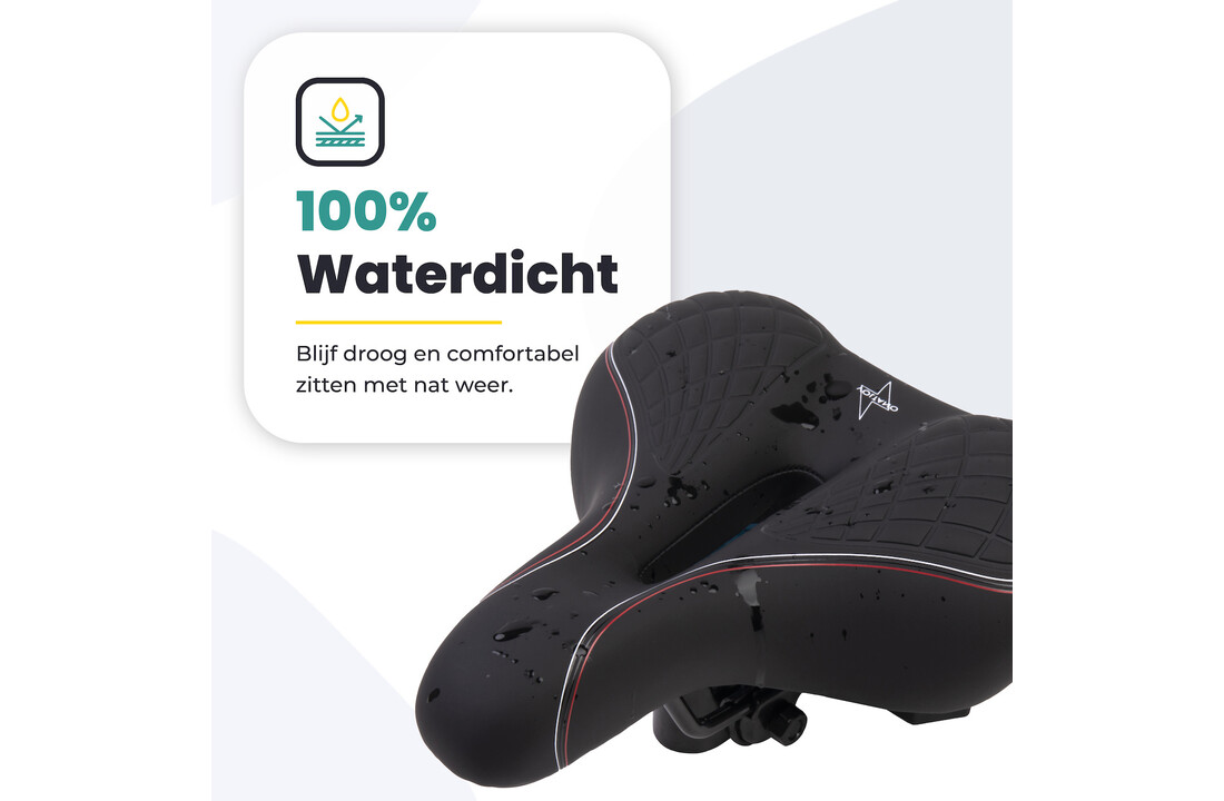 Voltano Zen Fietszadel Met Antislip Gelpads - Zwart / Rood