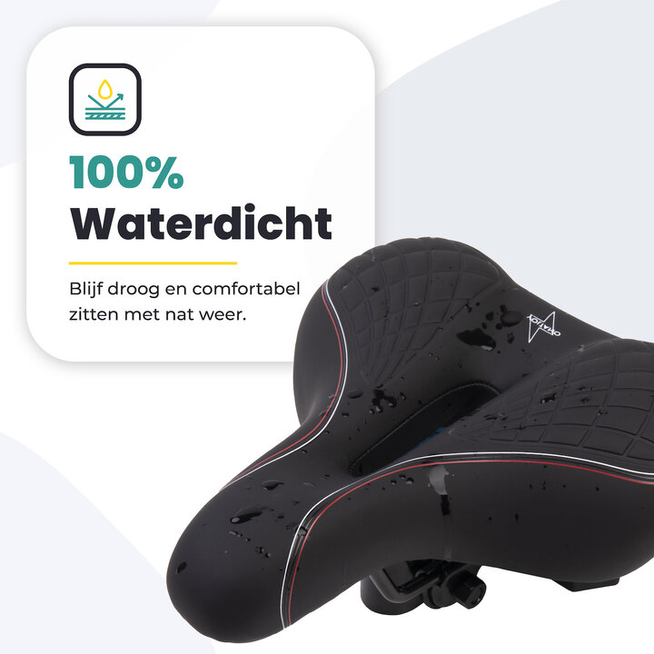 Voltano Zen Fietszadel Met Antislip Gelpads - Zwart / Rood