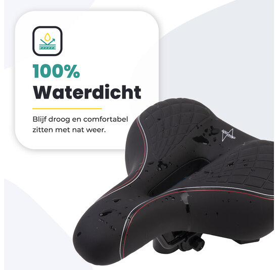 Voltano Zen Fietszadel Met Antislip Gelpads - Zwart / Rood