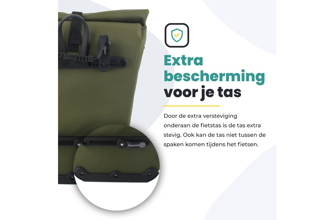 Voltano Luxe E-bike Fietstas 28L - Mos Groen - Pakaftas Met Laptop vak - 100% Waterdicht