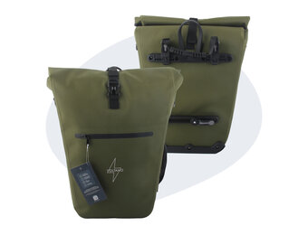 Voltano Luxe E-bike Fietstas 28L - Mos Groen - Pakaftas Met Laptop vak - 100% Waterdicht