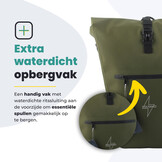 Voltano Luxe E-bike Fietstas 28L - Mos Groen - Pakaftas Met Laptop vak - 100% Waterdicht