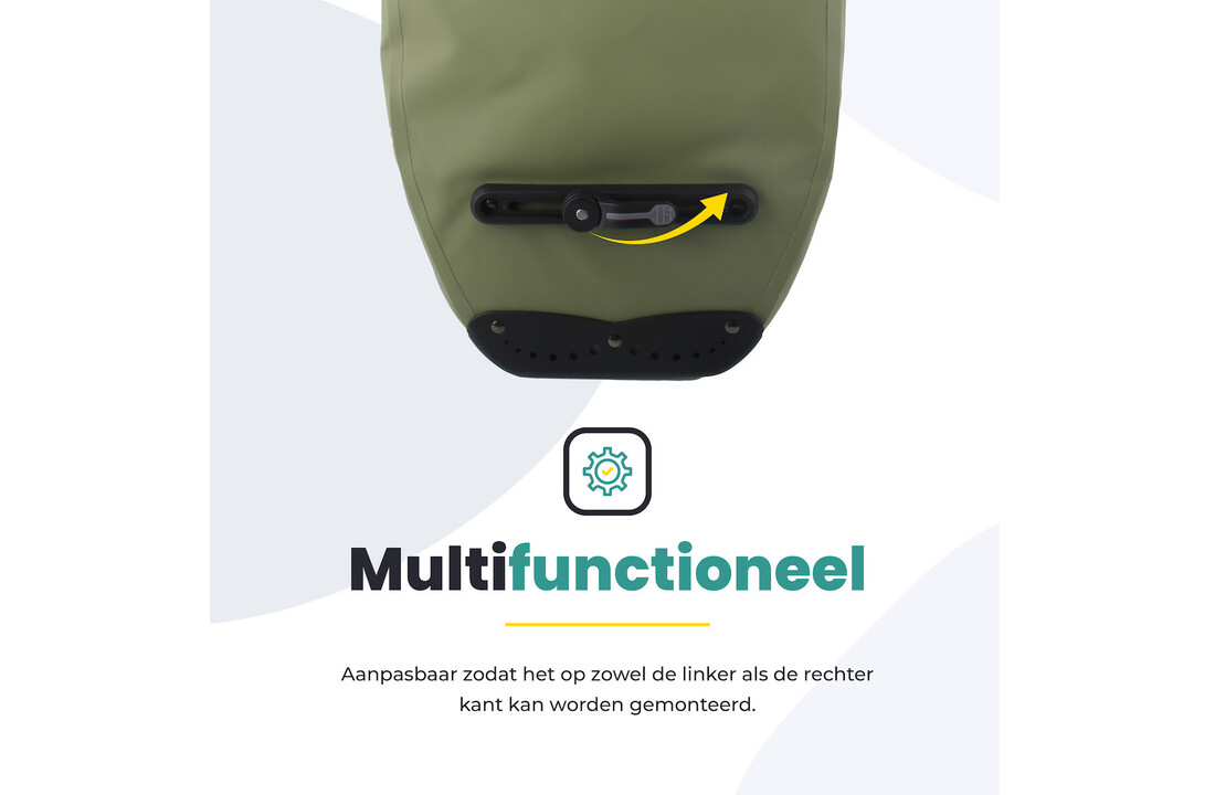 Voltano Luxe Fietstas 28L - Enkele Pakaftas - Mos Groen - 100% Waterdicht