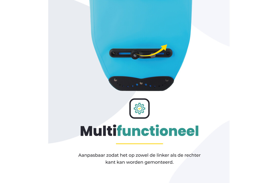 Voltano Luxe Fietstas 28L - Enkele Pakaftas - Gletsjer Blauw - 100% Waterdicht