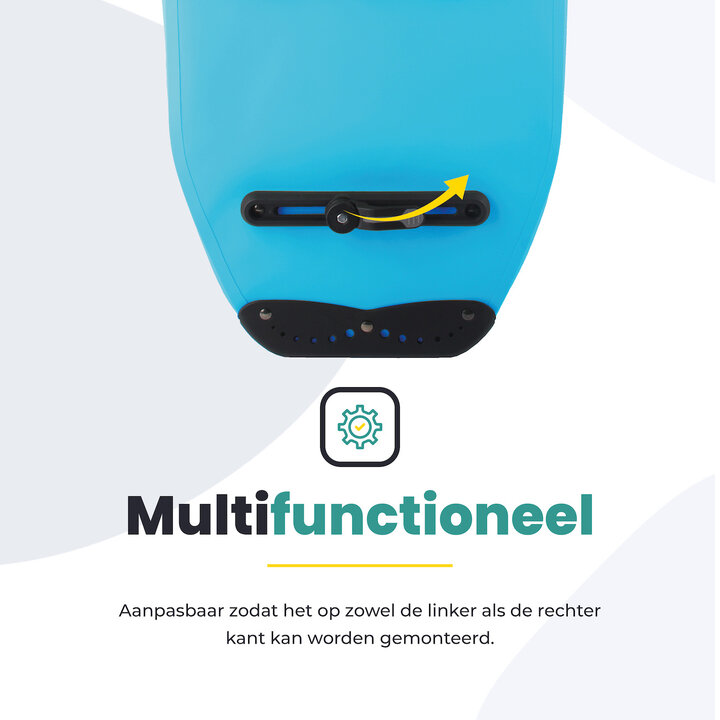 Voltano Luxe Fietstas 28L - Enkele Pakaftas - Gletsjer Blauw - 100% Waterdicht