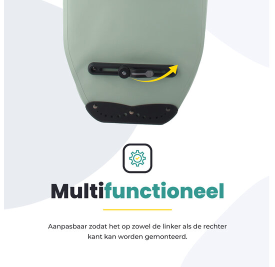 Voltano Luxe Fietstas 28L - Enkele Pakaftas - Mint Groen - 100% Waterdicht