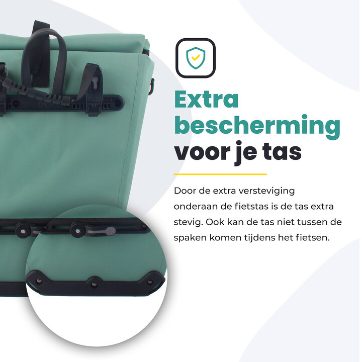 Voltano Luxe E-bike Fietstas 28L - Mint Groen - Pakaftas Met Laptop vak - 100% Waterdicht