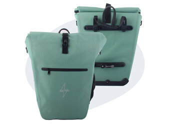 Voltano Luxe E-bike Fietstas 28L - Mint Groen - Pakaftas Met Laptop vak - 100% Waterdicht